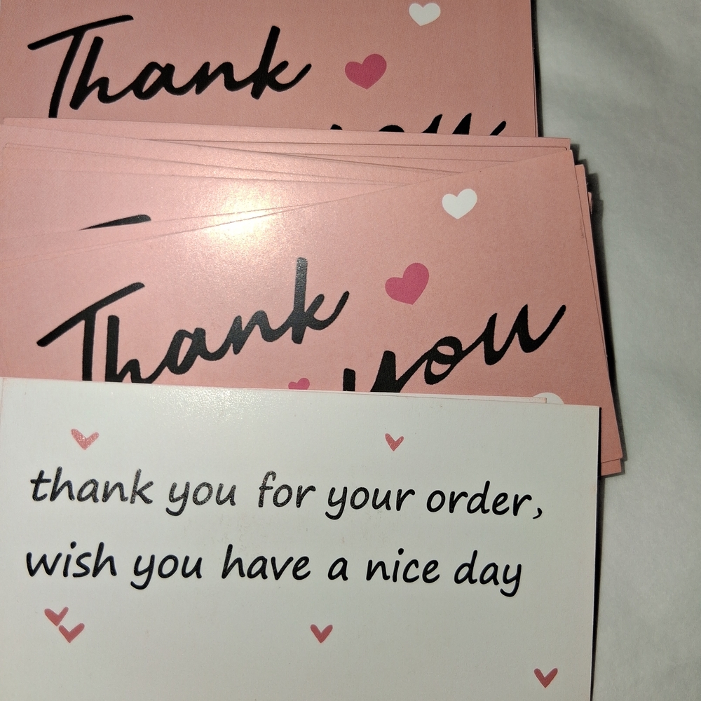 50 Pink Thank You Cards